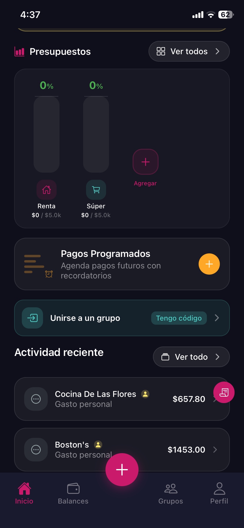 Dashboard principal de CoperachApp