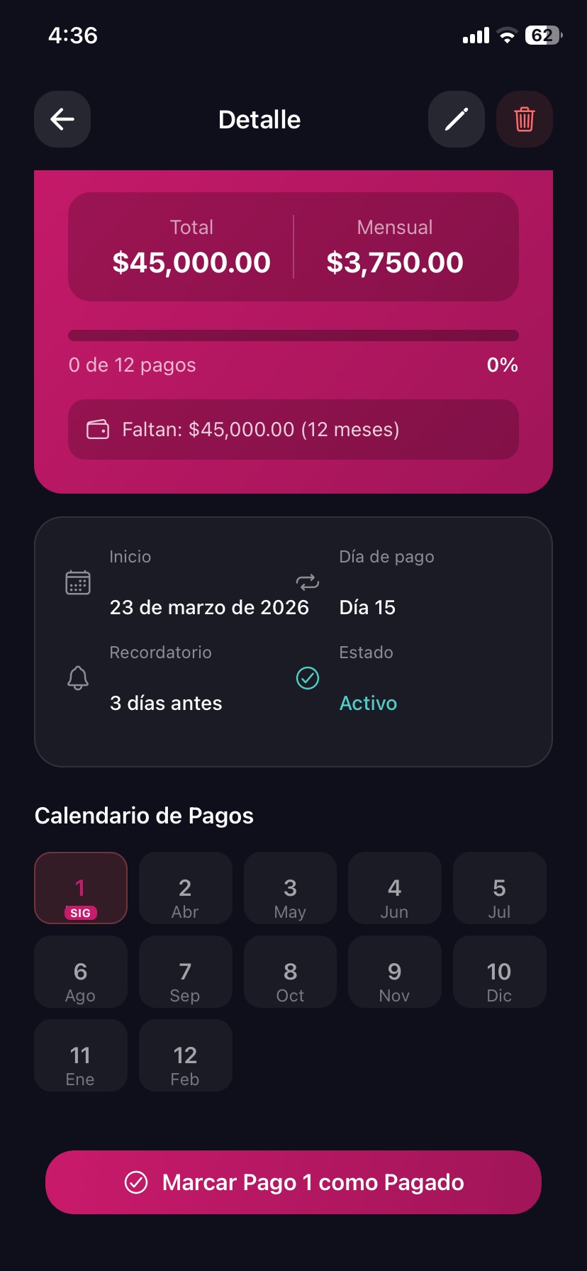 Control de meses sin intereses